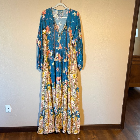 Johnny Was Dresses & Skirts - Johnny Was Floral Blue and Yellow Maxi Dress